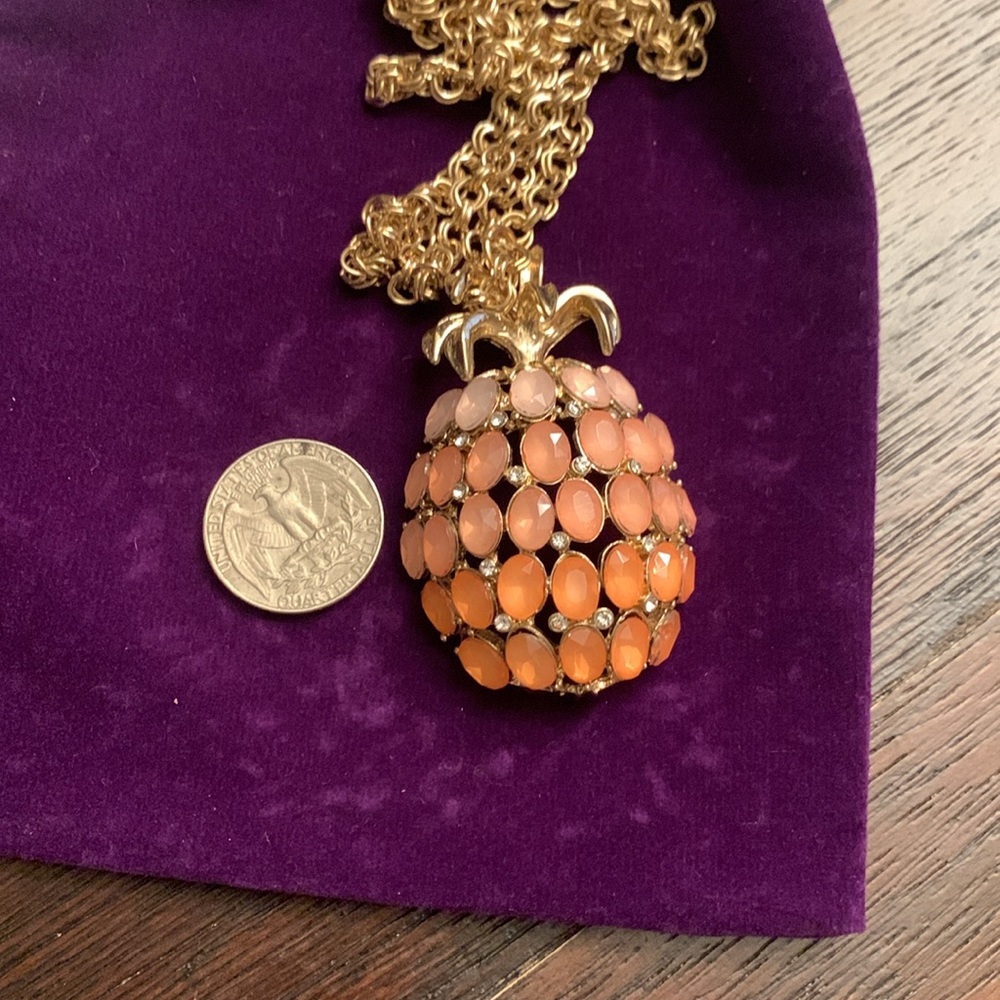 Chico’s Elegant Gold and Orange Pendant Necklace - Picture 5 of 7